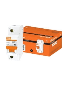Выключатель автоматический TDM ВА 47-100 1Р 25А (D) 10кА / SQ0207-0004 Tdm