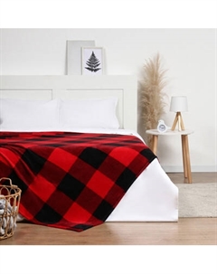 Плед Этель Клетка черно-красная 150x200 / 10359414