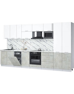 Кухонный гарнитур Интерлиния Мила Лайт 3.7-ПМ4