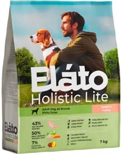 Сухой корм для собак Elato Holistic Lite Для привередливых собак с кроликом и индейкой