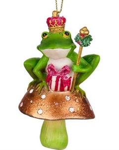 Елочная игрушка Kurt S. Adler Christmas 2024. Король-лягушка / ZCIE0569AB Kurt s. adler