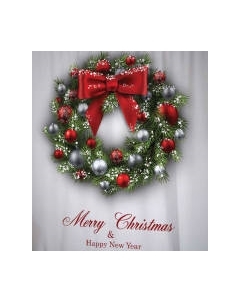 Шторка-занавеска для ванны JoyArty Новогодний венок / sc_47821599 Joyarty