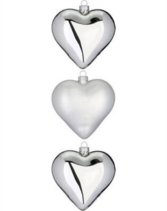 Набор елочных игрушек Inge's Christmas White Christmas. Сердца / 12000P028 Inge's christmas