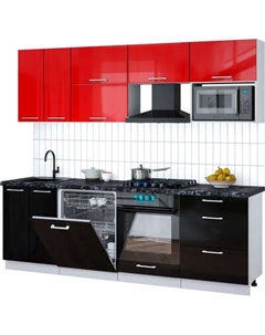 Кухонный гарнитур Интерлиния Мила Gloss 2.4-ПМ2