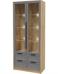 Шкаф с витриной Интерлиния Концепт Тренд КТ-ШВ2 с подсветкой