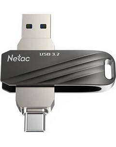 USB flash накопитель Netac US18 USB 3.2+TypeC FlashDrive 32GB (NT03US18C-032G-32BK)