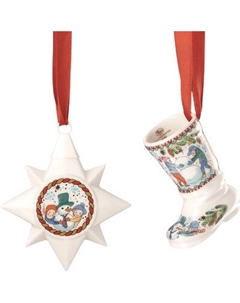 Набор елочных игрушек Hutschenreuther Christmas games Сапожок и Звезда / 02481-727496-28622