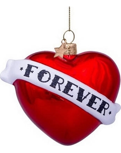 Елочная игрушка Vondels Сердце Forever / 3201322008027