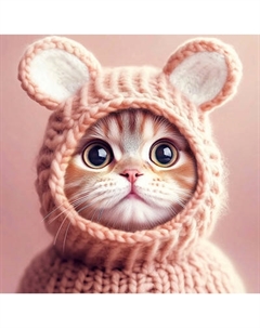 Набор алмазной вышивки Феникс+ Котенок в шапочке / 70829 Feniks
