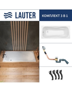 Ванна чугунная Lauter Regina 2101418 / 180x80 с сифоном 21Y11010