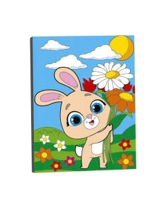 Картина по номерам Школа талантов Зая с цветами / 9472183