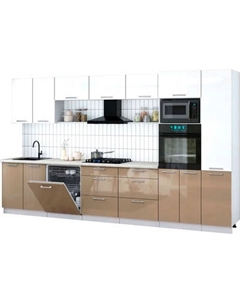 Кухонный гарнитур Интерлиния Мила Gloss 3.6-ПМ1