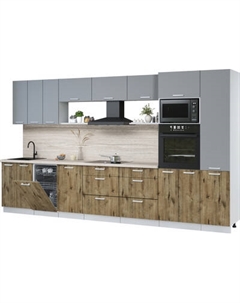 Кухонный гарнитур Интерлиния Мила Лайт 3.7-ПМ3