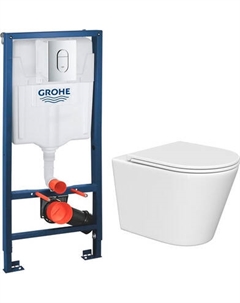 Унитаз подвесной с инсталляцией Lauter Longer 2110822 + GROHE Rapid SL 39504000 с кнопкой