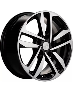 Литой диск Khomen KHW1612 Polo 16x6.5" 5x100мм DIA 57.1мм ET 39мм Black FP