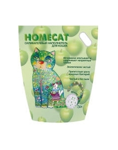 Наполнитель для туалета Homecat Яблоко Силикагелевый / 68906