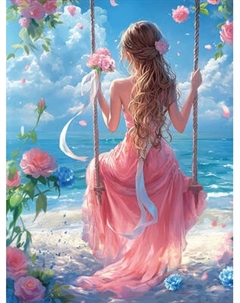 Набор алмазной вышивки Феникс+ Девушка на качелях / 70852 Feniks