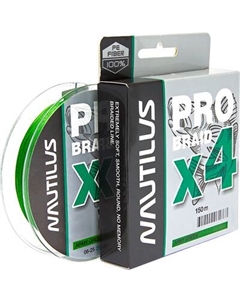 Леска плетеная NAUTILUS Pro Braid X4 Army Green d-0.09 2.7кг 6lb / 06-25259433 Nautilus