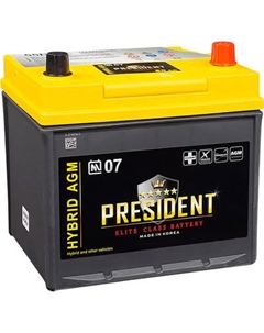 Автомобильный аккумулятор President AGM 55D23L 50R D23 R+