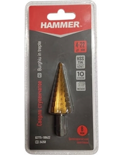 Сверло Hammer HSS-TiN 4-22мм / 02775-100422
