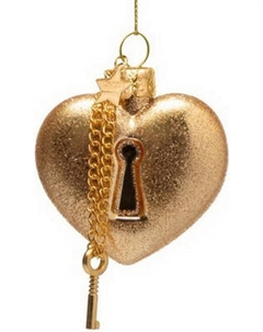 Елочная игрушка Vondels Сердце с ключиком / 4250101065583