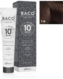 Крем-краска для волос Kaaral Baco Color Fast тон CF7.18
