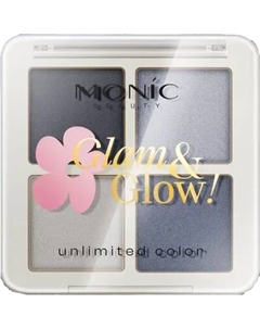 Палетка теней для век Monic Beauty Glam&Glow! Unlimited All Day Color тон 03 Denim Mood Monic beauty
