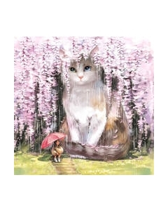 Набор алмазной вышивки Феникс+ Кот в сакуре / 65578 Feniks