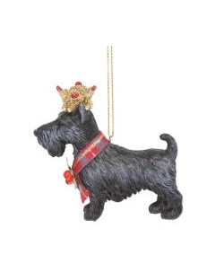 Елочная игрушка Gisela Graham Limited Glory Скотч-терьер в короне / 12765 Gisela graham