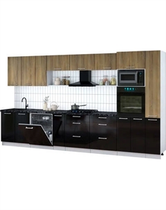 Кухонный гарнитур Интерлиния Мила Gloss 3.8-ПМ1