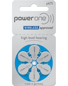 Комплект батареек PowerOne 675 PR44 для слуховых аппаратов Powerone