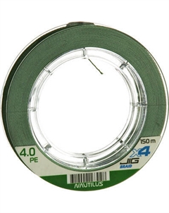 Леска плетеная NAUTILUS X4 Jig Braid Green d-0.24мм 20.1кг 3.5PE / 06-42302656 Nautilus