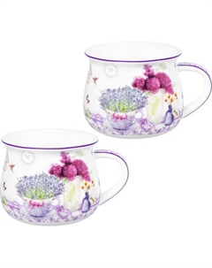 Набор кружек Elan Gallery Лаванда New Bone China 420766 Elan gallery