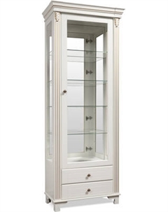 Шкаф с витриной ФорестДекоГрупп Бьянка 1 дверный Форестдекогрупп