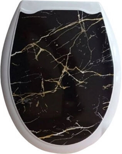 Сиденье для унитаза Еврокомфорт Черный мрамор 002719