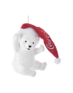 Елочная игрушка Kurt S. Adler Полярный мишка в шапке Coca-Cola / CC1173 Kurt s. adler