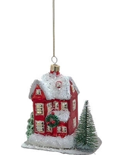 Елочная игрушка Kurt S. Adler Домик с елочкой / F2337 Kurt s. adler