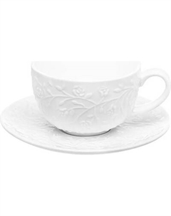 Чашка с блюдцем Elan Gallery Веточки-цветочки / 630058 Elan gallery