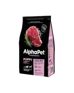 Сухой корм для собак AlphaPet Superpremium Puppy средних пород с говядиной и рисом / 121209 Alphapet