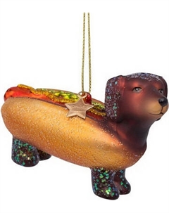 Елочная игрушка Vondels Такса хот-дог / 2202250060010