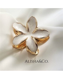 Крабик для волос большой металлический Гавайский цветок Alisha&co.