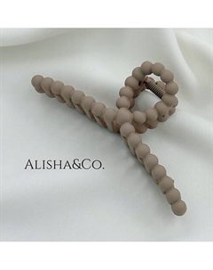 Крабик для волос большой Soft touch Bubbles мокко Alisha&co.