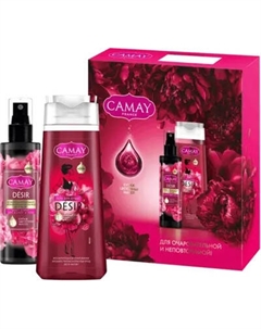 Набор косметики для тела и волос Camay Desir 2025 Спрей для волос 190мл+Гель для душа 250мл