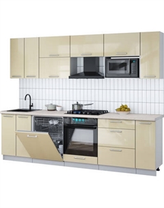 Кухонный гарнитур Интерлиния Мила Gloss 2.7-ПМ2