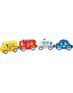 Набор игрушечных автомобилей Hape Едем вместе Службы спасения / E8782_HP
