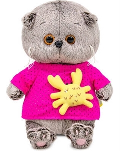 Мягкая игрушка Budi Basa Кот Басик Baby в лонгсливе с крабиком / 10896433 Budi basa