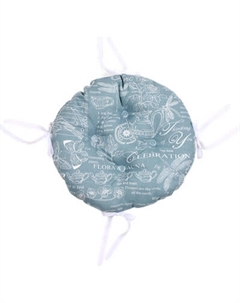 Подушка на стул BIO-LINE Рогожка круглая с 4 завязками и 4 точками 40x40 / PRKR4 Bio-line