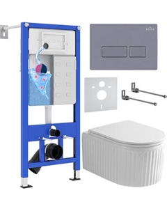 Унитаз подвесной с инсталляцией Roxen StounFix Dual Fresh 968226