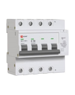Дифференциальный автомат EKF АД-4 4P C 10А/30мА тип AC 6кА / DA4-6-10-30-pro Ekf
