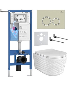 Унитаз подвесной с инсталляцией Roxen StounFix Dual Fresh 979011